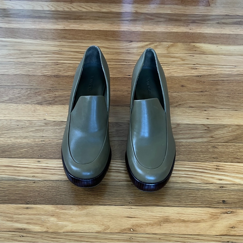 Vince Narissa Leather Block Heel Clogs - Picture 2 of 8